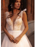 Tulle Straps Ivory Shimmering Lace Wedding Dress